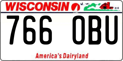 WI license plate 766OBU