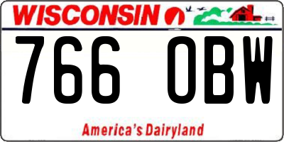 WI license plate 766OBW