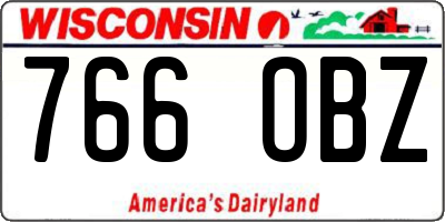 WI license plate 766OBZ