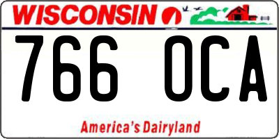 WI license plate 766OCA