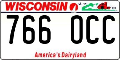 WI license plate 766OCC