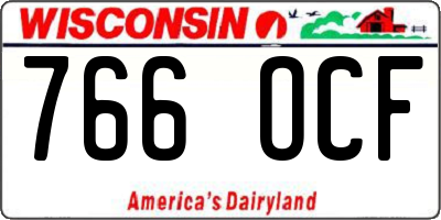 WI license plate 766OCF