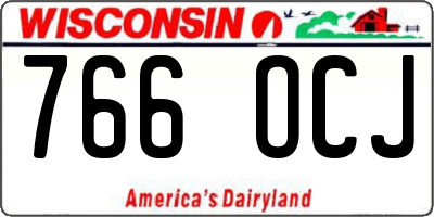 WI license plate 766OCJ