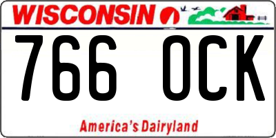 WI license plate 766OCK