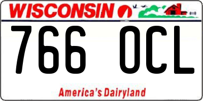 WI license plate 766OCL