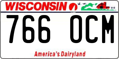 WI license plate 766OCM