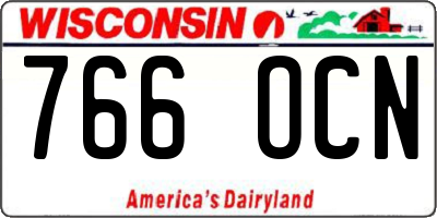 WI license plate 766OCN
