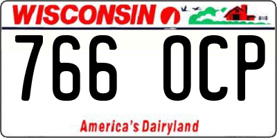 WI license plate 766OCP