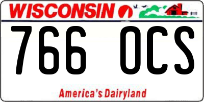 WI license plate 766OCS