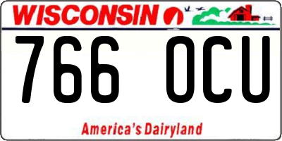 WI license plate 766OCU