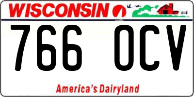 WI license plate 766OCV