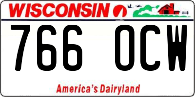 WI license plate 766OCW