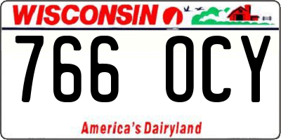 WI license plate 766OCY