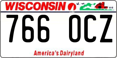 WI license plate 766OCZ