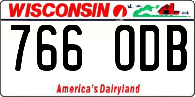 WI license plate 766ODB