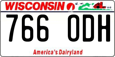 WI license plate 766ODH