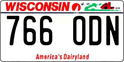 WI license plate 766ODN