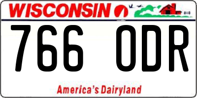 WI license plate 766ODR