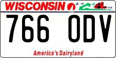 WI license plate 766ODV