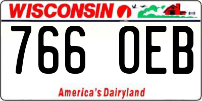 WI license plate 766OEB