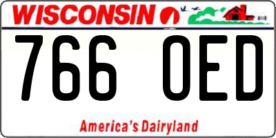 WI license plate 766OED