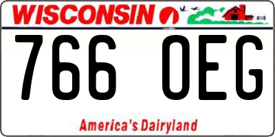 WI license plate 766OEG