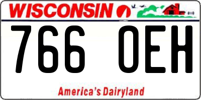 WI license plate 766OEH