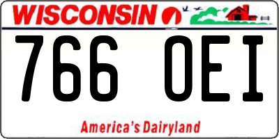 WI license plate 766OEI