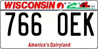 WI license plate 766OEK