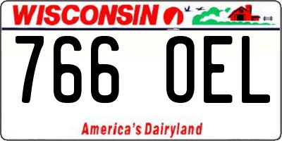 WI license plate 766OEL