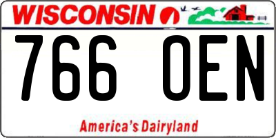 WI license plate 766OEN