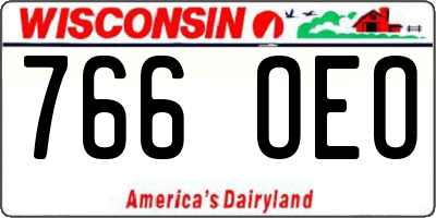 WI license plate 766OEO