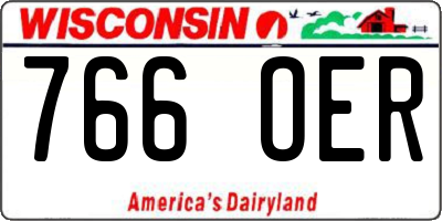 WI license plate 766OER