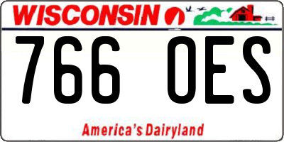 WI license plate 766OES