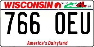 WI license plate 766OEU