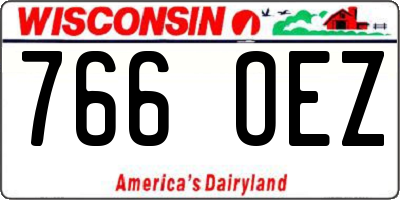 WI license plate 766OEZ