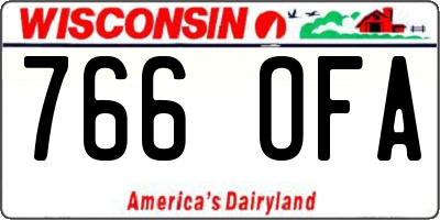 WI license plate 766OFA