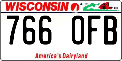 WI license plate 766OFB