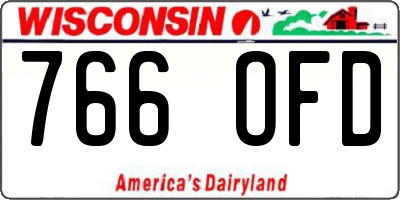 WI license plate 766OFD