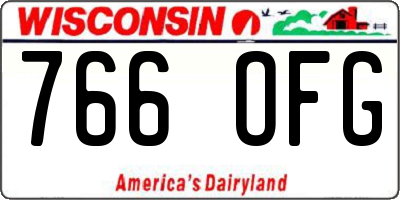 WI license plate 766OFG