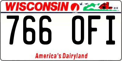 WI license plate 766OFI