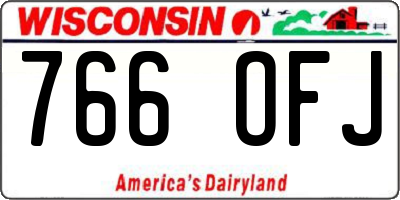 WI license plate 766OFJ