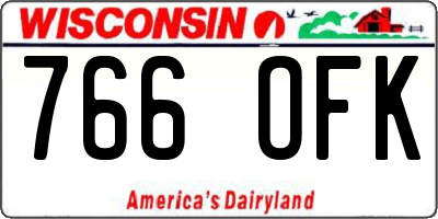 WI license plate 766OFK