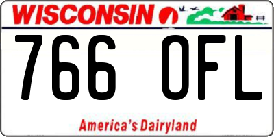 WI license plate 766OFL