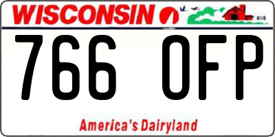 WI license plate 766OFP