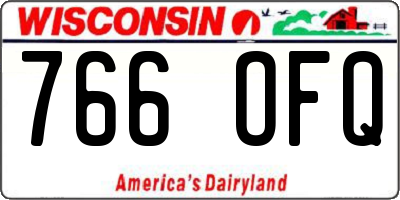 WI license plate 766OFQ
