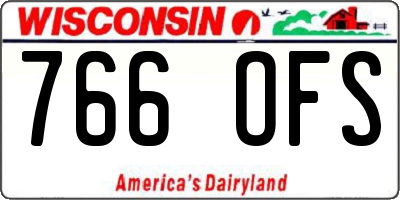 WI license plate 766OFS