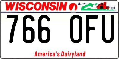 WI license plate 766OFU