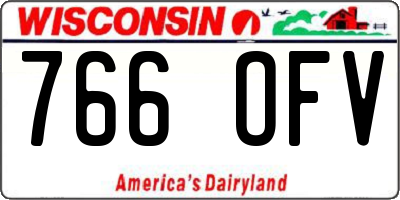 WI license plate 766OFV