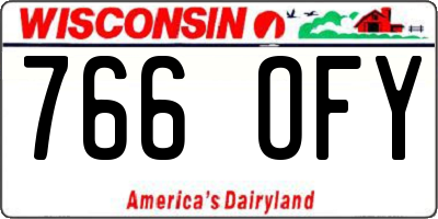 WI license plate 766OFY